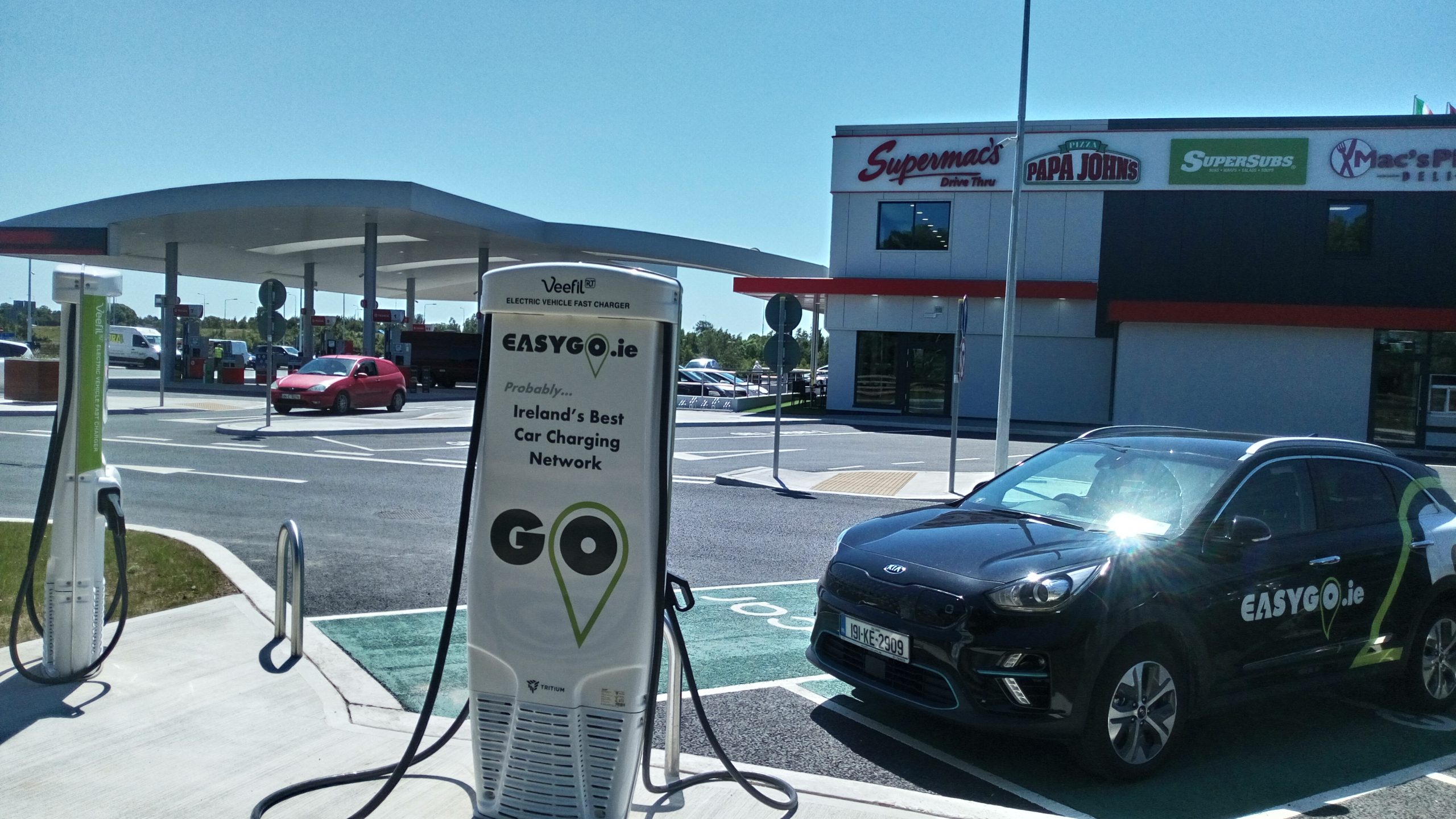 EasyGo charging point pictured outside Supermacs plaza