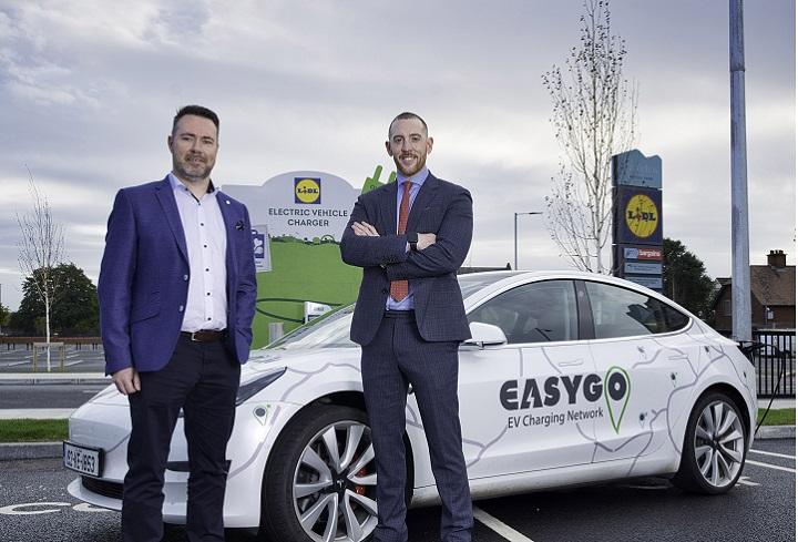 EasyGo EV Infrastructure Investment, Tesla EV pictured at Lidl