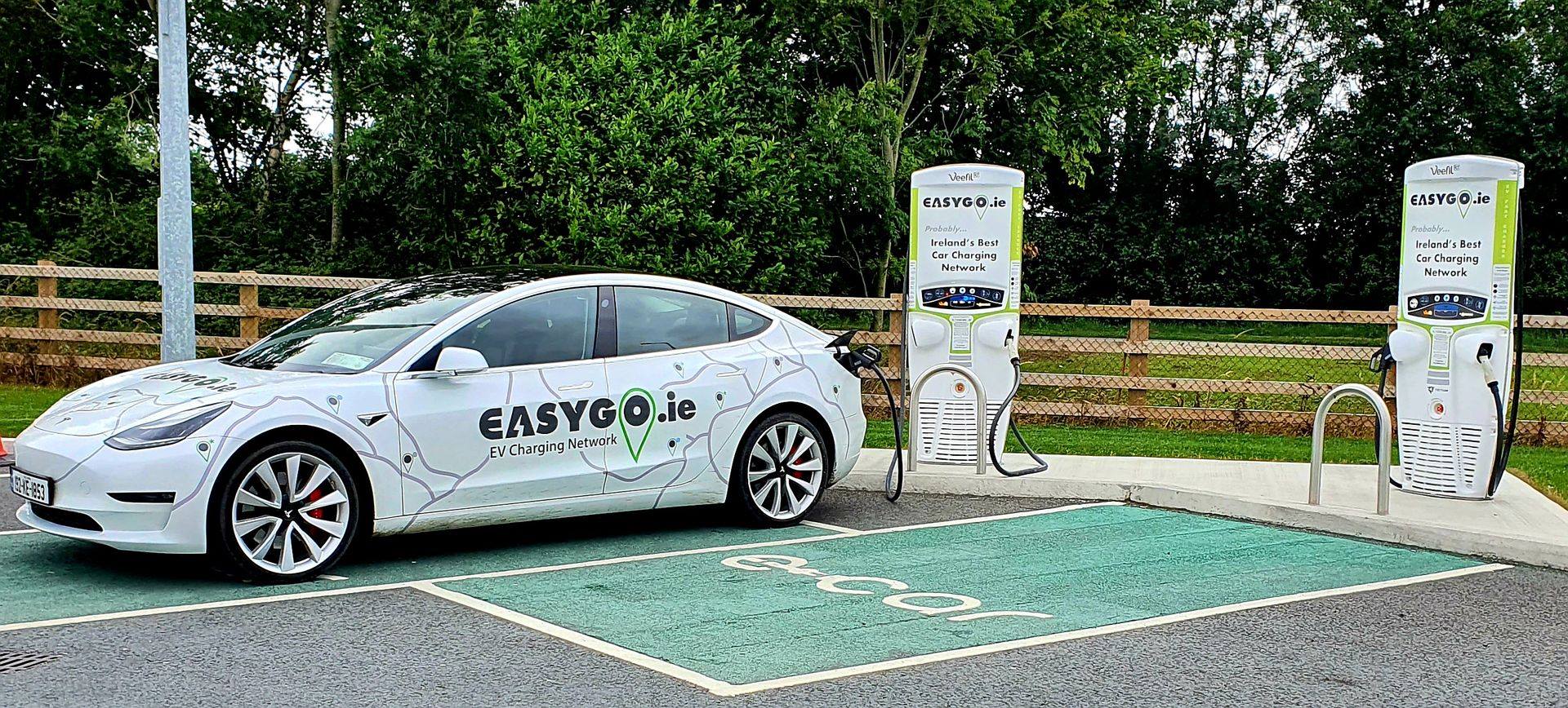 Tesla charging at EasyGo DC charging-point