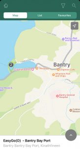 EasyGo application with Bantry highlighted