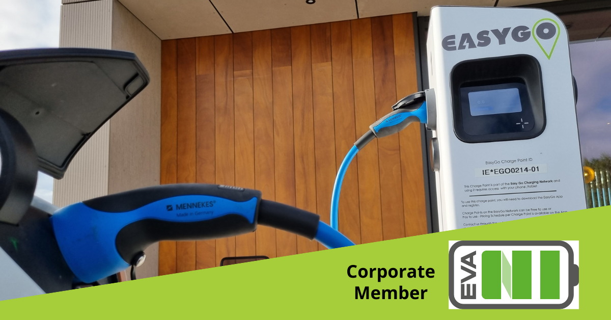 EasyGo charging point image with 'corporate member' text