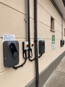 EasyGo EV chargers on the wall of the Midleton Park Hotel
