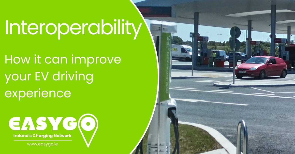 Interoperability how it can improve your EV driving experience text with image of charging point